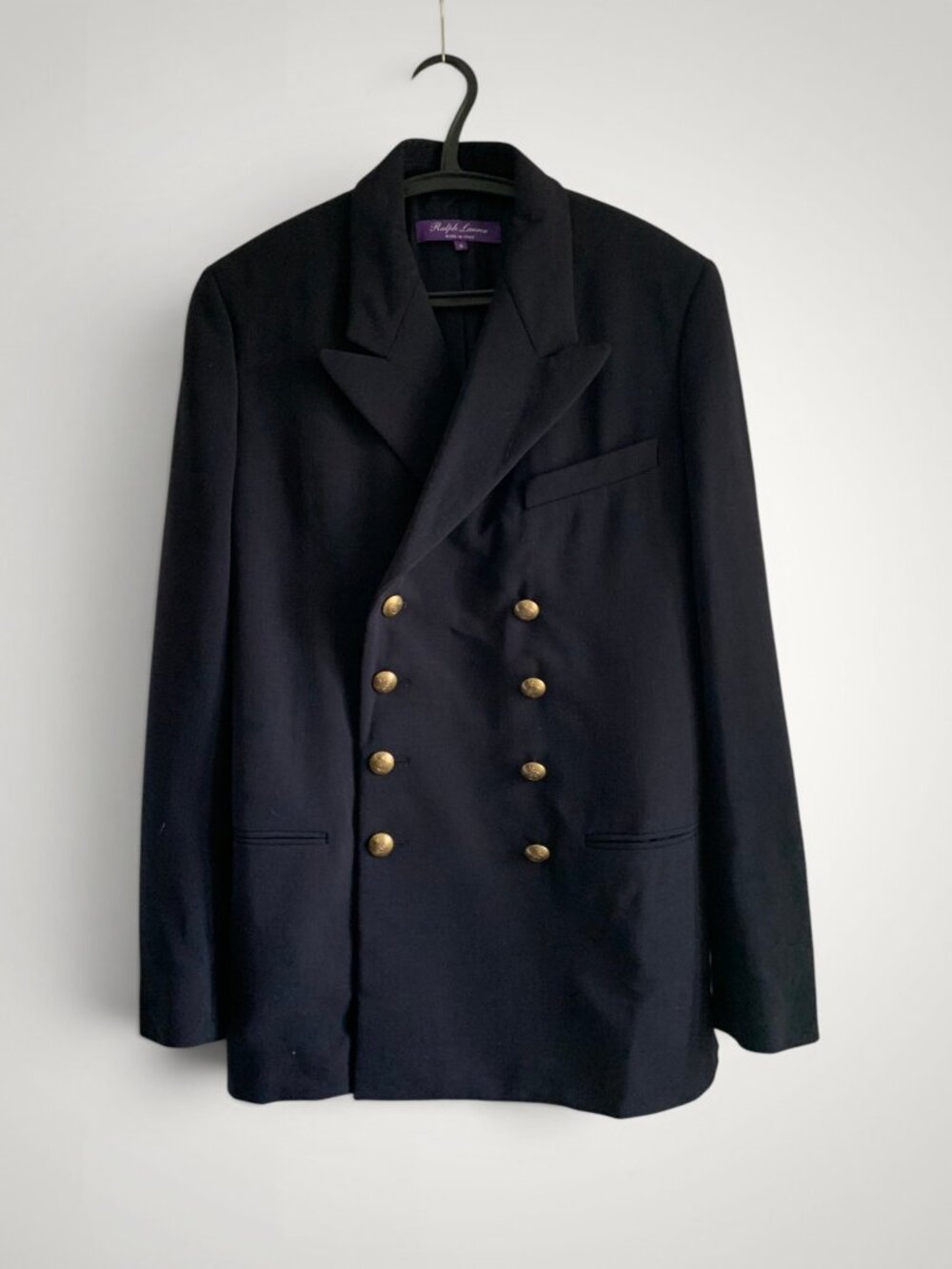 Ralph Lauren Purple Label Navy Wool Blazer, Size 6